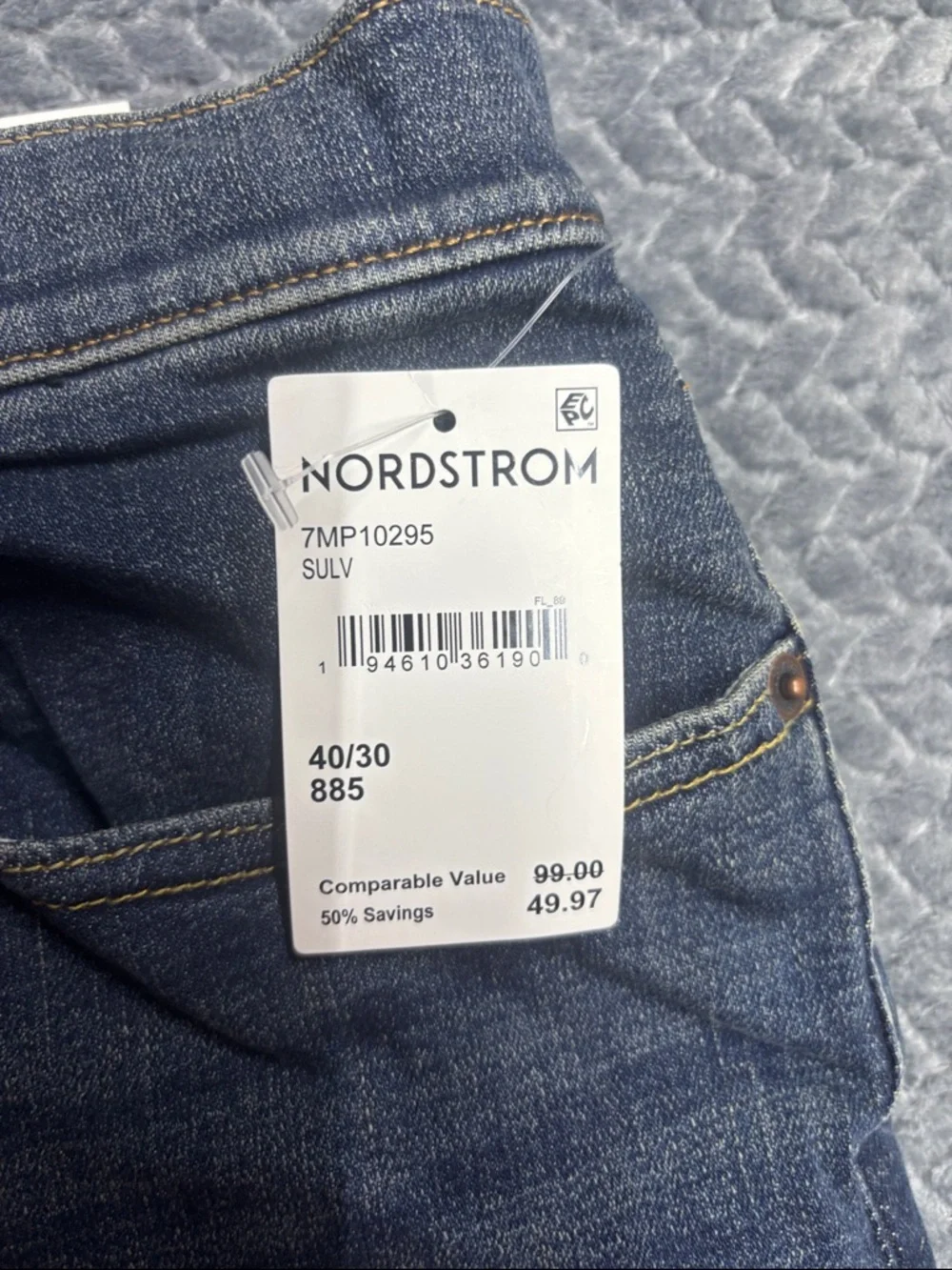 Lucky Brand Men's Dark Blue Straight Jeans 40x30